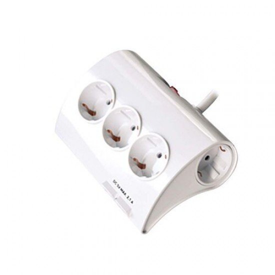 Technik Επαγγελματικό Πολύπριζο 5 Θέσεων με Καλώδιο 1.5m 2 Θύρες USB & Διακόπτη 16A