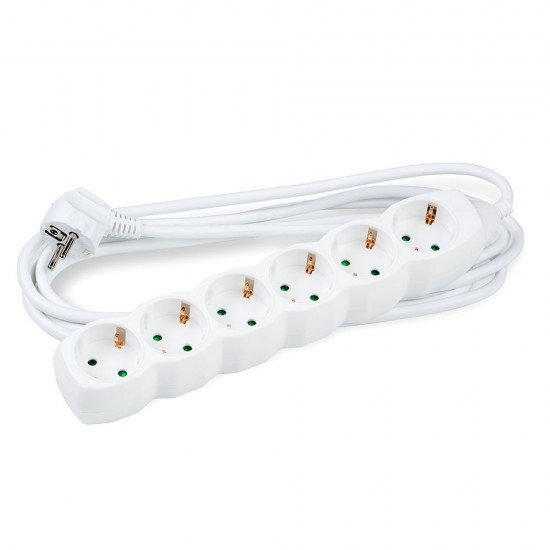 Technik Πολύπριζο 6 Θέσεων 1,5mm2 Λευκό 3m