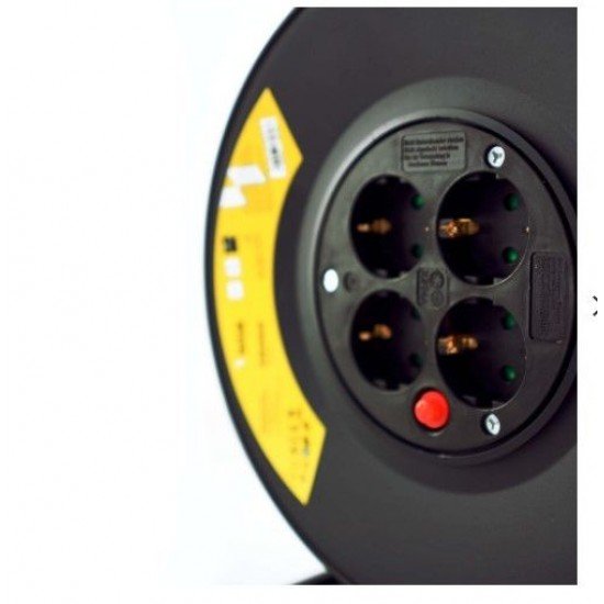 Technik Professional Στροφείο 4 Θέσεων 25m 1,5mm2 Μαύρο