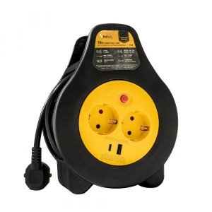 Technik Professional Στροφείο 2 Θέσεων +1 x USB-A +1 x USB-C 10m 1,5mm2 16A Technik Professional Στροφείο 2 Θέσεων +1 x USB-A +1 x USB-C 10m 1,5mm2 16A