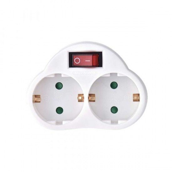 Technik Professional Αντάπτορας Πρίζα 2 Θέσεων με Διακόπτη 16A