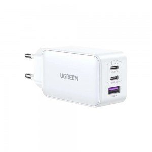 Ugreen CD244 Φορτιστής Χωρίς Καλώδιο με Θύρα USB-A & 2 Θύρες USB-C 65W Power Delivery & Quick Charge 4.0 White