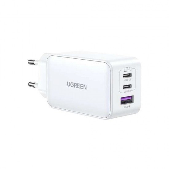 Ugreen CD244 Φορτιστής Χωρίς Καλώδιο με Θύρα USB-A & 2 Θύρες USB-C 65W Power Delivery & Quick Charge 4.0 White