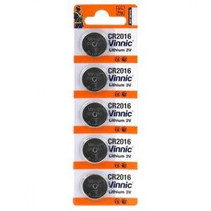 Vinnic Lithium Button Cell CR2016 5BL Vinnic Lithium Button Cell CR2016 5BL