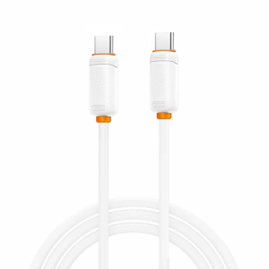 XO NB-Q302B Καλώδιο Φόρτισης & Μεταφοράς Δεδομένων Type-C σε Type-C 60W Λευκό 1m