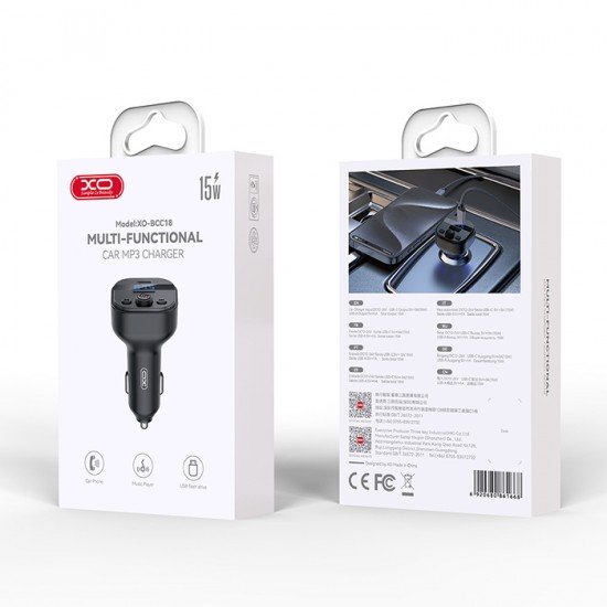 XO BCC18 Smart Bluetooth MP3 Charger Car 3A 15W