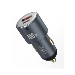 XO car charger CC47 PD QC 3.0 100W 1x USB 1x USB-C dark gray