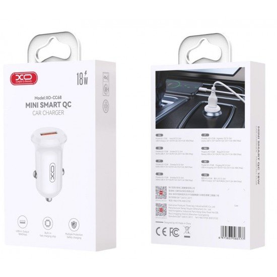 XO CC68 Mini Smart Single Φορτιστής Aυτοκινήτου QC18W