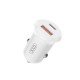 XO CC69 Μικρός Smart Φορτιστής Αυτοκινήτου USB-A & Type-C 30W Λευκός