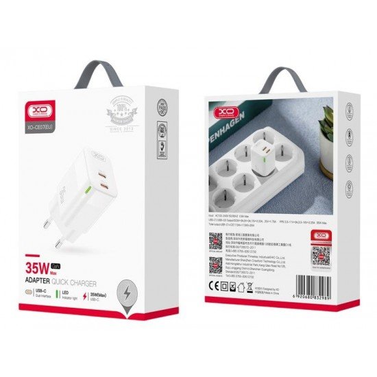 XO CE07 (EU) Διπλός Φορτιστής PD GaN 35W