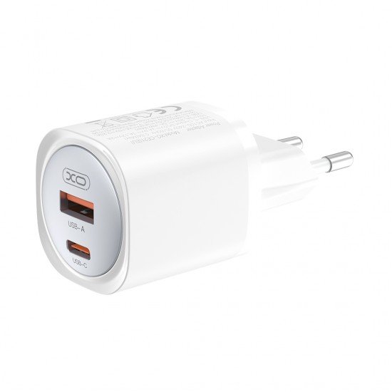 XO CE21 PD 30W wall charger 1x USB-C 1x USB white