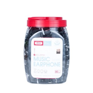 XO wired earphones EP31 jack 3,5mm black set 80pcs XO wired earphones EP31 jack 3,5mm black set 80pcs