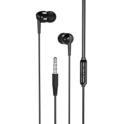 XO EP37 wired headphones with microphone, 3.5mm jack, in-ear, black