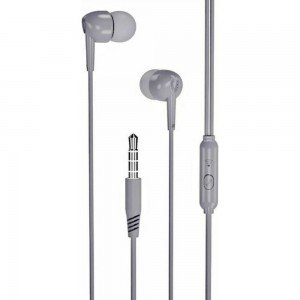 XO EP37 wired headphones with microphone, 3.5mm jack, in-ear, silver