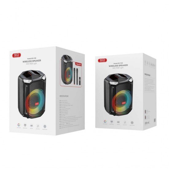 XO F48 Διπλό Bluetooth Ηχείο 40W 8" RGB (με Τηλεχειριστήριο)