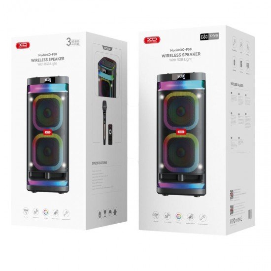 XO F58 Shine Διπλό 6-inch Woofer RGB Bluetooth Ηχείο 40W