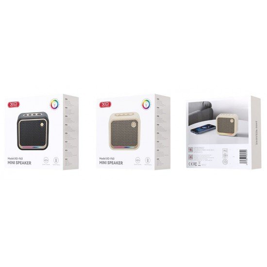 XO F63 Joy Φορητό Bluetooth Ηχείο FM-Radio 5W Μαύρο