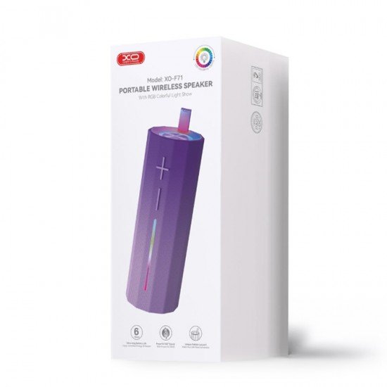 XO F71 BLACK COLOR Φορητό bluetooth ηχείο σε μωβ χρώμα 10W