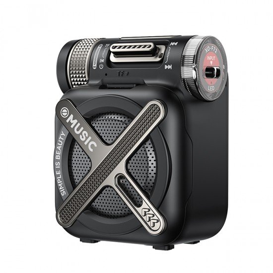 XO F72 MECHA BLACK COLOR Mini Bluetooth φορητό ηχείο, σε μαύρο χρώμα 5W