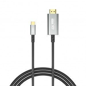 XO GB019 Cable Type-C - HDMI, 1.8 m, black