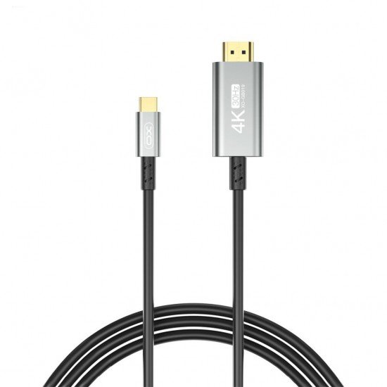 XO GB019 Cable Type-C - HDMI, 1.8 m, black