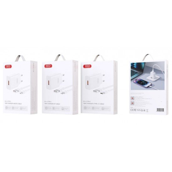 XO L127 USB-A QC18W Φορτιστής Γρήγορης Φόρτισης με Lightning Καλώδιο