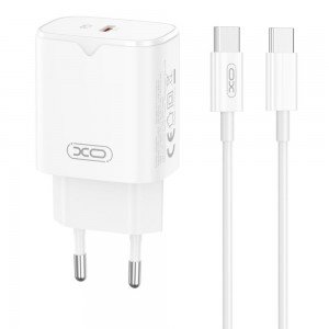XO L131 ΦΟΡΤΙΣΤΗΣ PD30W, 1 ΘΥΡΑ, ΜΕ ΚΑΛΩΔΙΟ TYPE-C ΣΕ TYPE-C, ΛΕΥΚΟ