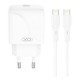XO L141 φορτιστής 20W, 1 θύρα TYPE-C με καλώδιο PD σε TYPE-C, Λευκό