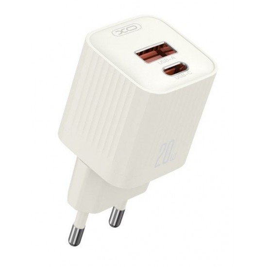 XO L147 (EU) Φορτιστής PD 1USB-A+1USB-C Μπεζ