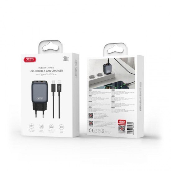 XO L156 (EU) PD30W/QC18W (1A 1C) + LIGHTNING FAST CHARGER