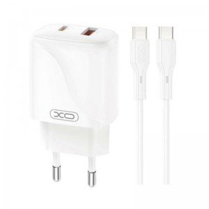 XO L158 home charger 220V 20W, A + C + TYPE-C cable white 