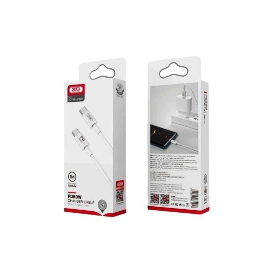 XO NB-Q190A 60W Καλώδιο Φόρτισης + Data Type-C σε Type-C 1m