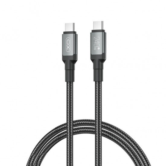 XO NB-Q264A Cable Type-C - Type-C, 1 m, 240W, Metal Braided, black
