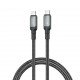 XO NB-Q264A Cable Type-C - Type-C, 1 m, 240W, Metal Braided, black