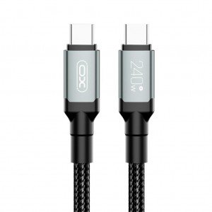XO NB-Q264A Cable Type-C - Type-C, 1 m, 240W, Metal Braided, black