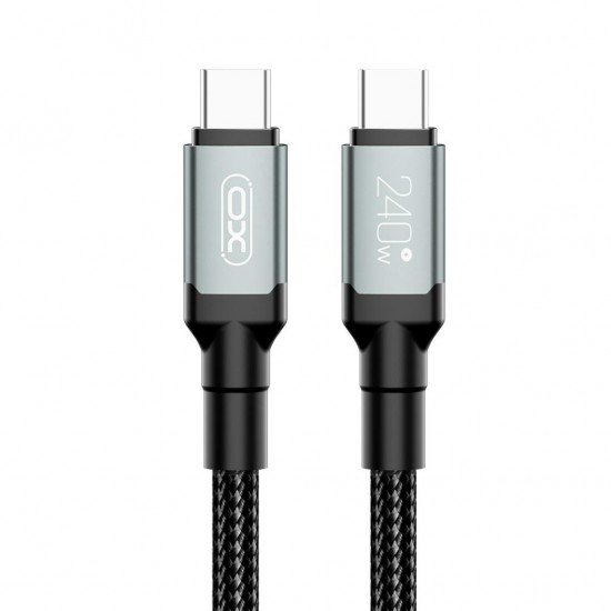 XO NB-Q264A Cable Type-C - Type-C, 1 m, 240W, Metal Braided, black