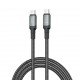 XO NB-Q264B Cable Type-C - Type-C, 2 m, 240W, Metal Braided, black