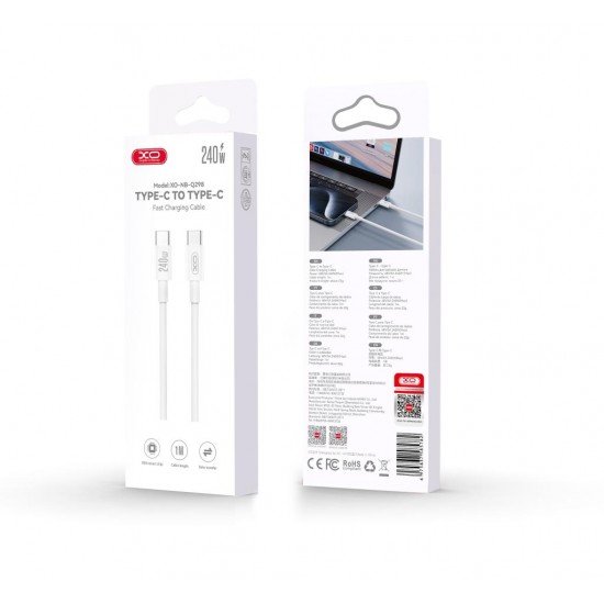 XO NB-Q298 Cable Type-C - Type-C, 240W, 1m,  white 