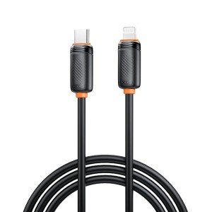XO NB-Q302A Καλώδιο Φόρτισης & Μεταφοράς Δεδομένων Lightning σε Type-C 27W Μαύρο 1m