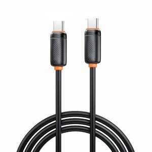 XO NB-Q302B Καλώδιο Φόρτισης & Μεταφοράς Δεδομένων Type-C σε Type-C 60W Μαύρο 1m