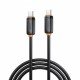 XO NB-Q302B Καλώδιο Φόρτισης & Μεταφοράς Δεδομένων Type-C σε Type-C 60W Μαύρο 1m