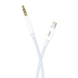 XO audio cable NB-R211A Lightning - 3.5mm jack 1.0 m white-blue