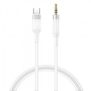 XO cable audio NB-R279B USB-C - jack 3,5mm 1,0m white XO cable audio NB-R279B USB-C - jack 3,5mm 1,0m white