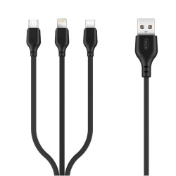 XO cable NB103 3in1 USB - Lightning + USB-C + microUSB 1,0 m 2,1A black