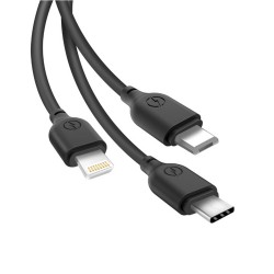 XO cable NB103 3in1 USB - Lightning + USB-C + microUSB 1,0 m 2,1A black