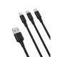 XO cable NB173 3in1 USB - Lightning + USB-C + microUSB 1.2 m 2.4A black