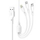 XO cable NB230 3w1 USB - Lightning + USB-C + microUSB 1,0m 2,4A white