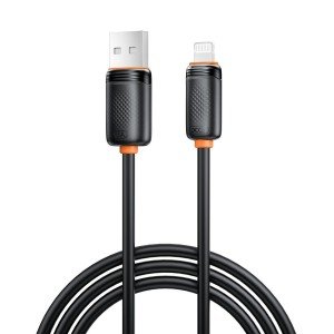 XO NB302 Καλώδιο Ταχείας Φόρτισης & Μεταφοράς Δεδομένων USB-A σε Lighting 3A Μαύρο 1m