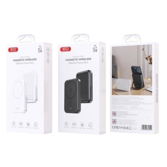 XO PR242 Powerbank 5000mAh με Μαγνητική Ταχεία Φόρτισης 15W & PD20W Λευκό