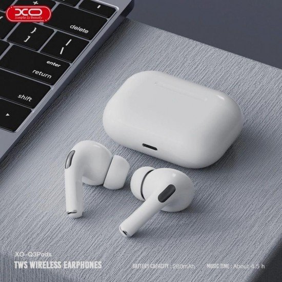 XO Q3Pods Bluetooth Ακουστικά (3ης γενιάς με Αισθητήρα Αυτιού Και Λειτουργία Ασύρματης Φόρτισης)